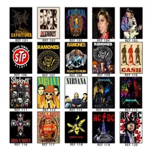 Kit Com 12 Placas Quadros Rock Heavy Metal Clássico 15 X 20 Pedra Foto mini 2
