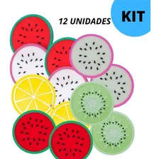 Kit Com 12 Porta Copos Redondo Formato De Frutas Foto mini 4