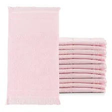 Kit Com 12 Toalhinhas Social Franjinha 23cmx39cm 100%algodão Cor Rosa Baby Foto mini 1