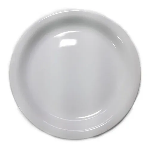 Kit Com 12 Unidades De Pratos Raso Em Ceramica Branco Liso Cor Branco Foto 1