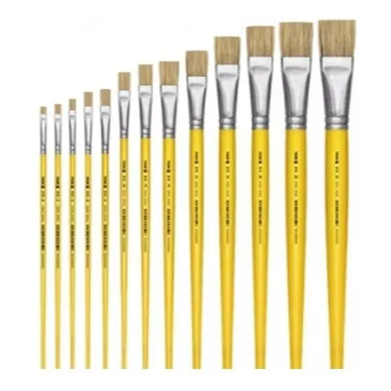 Kit Com 13 Pinceis Artesanato Chato 815 Cerda Natural Tigre Foto 1