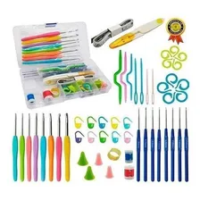 Kit Com 16 Agulhas De Crochê + Acessórios + Estojo Compacto Foto  mini 1