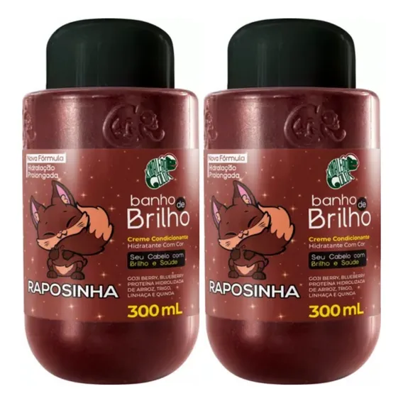 Kit Com 2 Banho De Brilho Raposinha Kamaleão - 300ml Tom Ruivo Foto 1