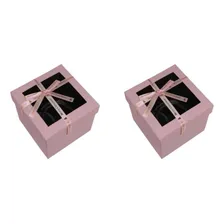 Kit Com 2 Caixas De Presente De Natal Cor Rosa Foto mini 1