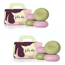 Kit Com 2 Caixas De Sabonetes Natura Feliz Dia-4 Unid De 90g Foto  mini 1
