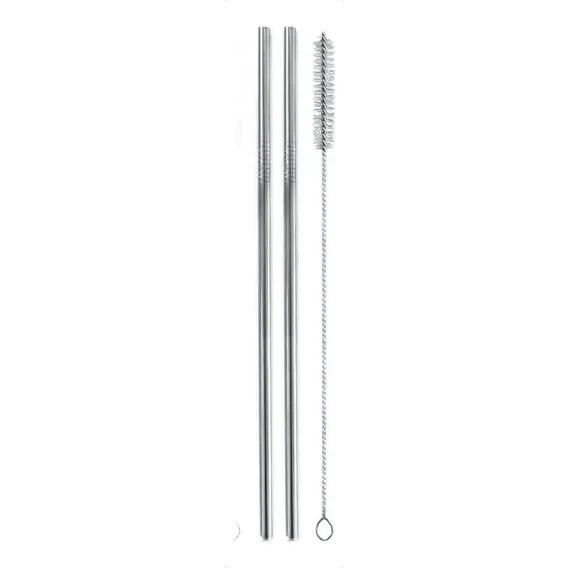 Kit Com 2 Canudos Reutilizaveis De Inox C/escova Mimo Style Foto 1