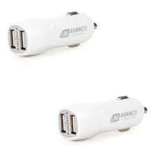 Kit Com 2 Carregadores Veicular 2 Usb 2a Cor Branco Foto mini  2