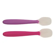 Kit Com 2 Colheres De Silicone Flexíveis Rosa - Kababy Foto mini  3