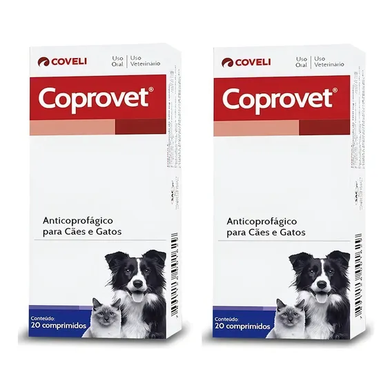 Kit Com 2 Coprovet 20 Comp Anticoprofágico Para Cães E Gatos Foto 1