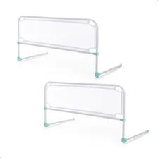 Kit Com 2 Grade De Cama Com Tela De Segurança Bebês E Idosos Cor Branco Liso Foto  mini 1