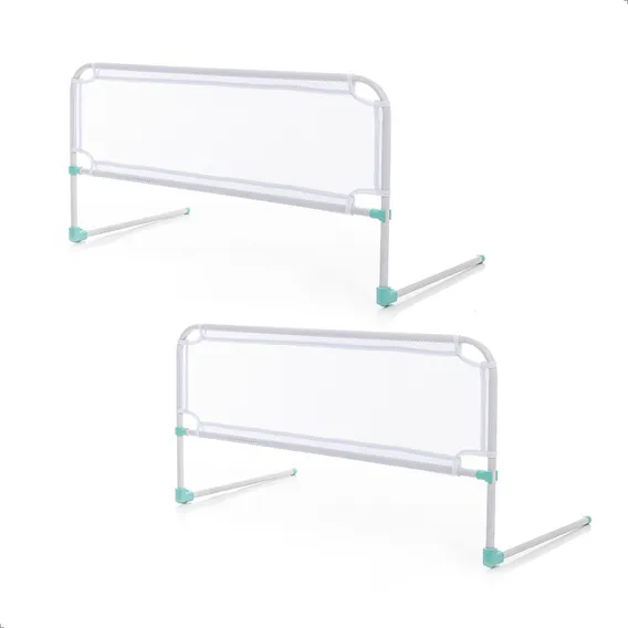 Kit Com 2 Grade De Cama Com Tela De Segurança Bebês E Idosos Cor Branco Liso Foto 1
