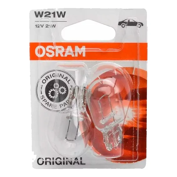 Kit Com 2 Lâmpada Osram S 12v W21 7505 1 Polo Base W3x16d Cor Da Luz Amarelo Foto 1