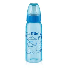 Kit com 2 mamadeiras divertidas 240ml bico 6m+ azul - Lillo Foto mini 2