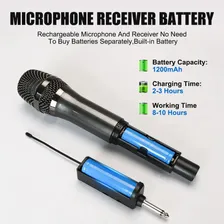 Kit Com 2 Microfone Profissional Karaoke Recarregável Foto mini 4