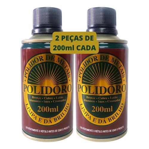 Kit Com 2 Polidor De Metais Polidoro 200ml Limpa E Dá Brilho Foto 1