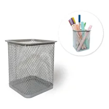 Kit Com 2 Porta Caneta Lápis Quadrado Aramado Preto Telado Foto mini 4