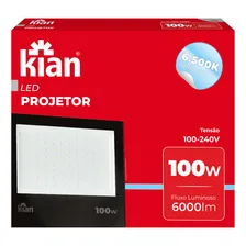 Kit Com 2 Refletores Kian 100w 6500k Branca Fria 6000 Lumens Foto mini  3