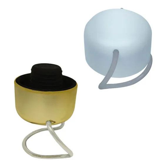 Kit Com 2 Tampas Para Espumante Koala Branca E Dourada Pp Foto 1