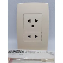 Kit Com 2 Tomadas Padrão Americano (bege) - Pialplus Cor Bege Foto mini  3
