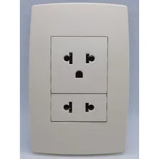 Kit Com 2 Tomadas Padrão Americano (bege) - Pialplus Cor Bege Foto  mini 1