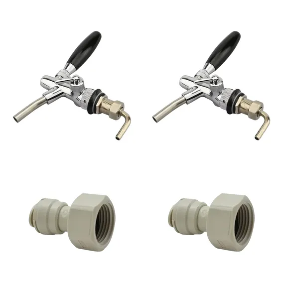 Kit Com 2 Torneiras Chopp Italiana + 2 Conexão 5/8 X 3/8 Foto 1