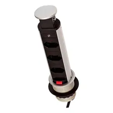 Kit Com 2 Torres De 3 Tomadas Multiplug Embutir Mesa Cor Cinza Foto mini 2
