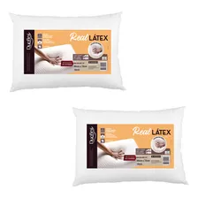 Kit Com 2 Travesseiros Real Látex Alto 50x70x16cm Duoflex Cor Branco Foto mini 1