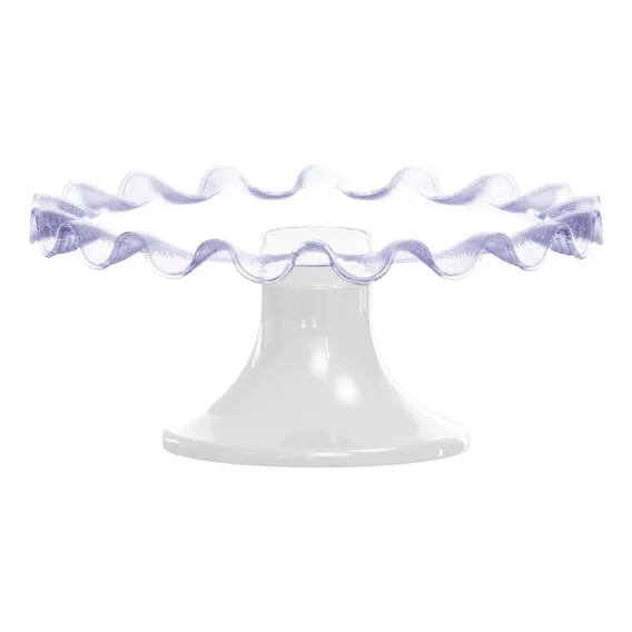 Kit Com 2 Unidades Boleira Babado Cone Cristal Colors 32cm Cor Branco Foto 1