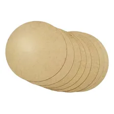 Kit Com 20 Bolachas Sousplat 35x35 Mdf Cru Circulo Base Foto mini 1