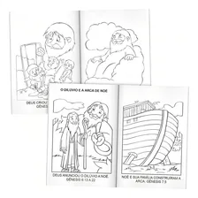 Kit Com 20 Livros Bíblicos - 10 Para Colorir E 10 Para Ler Foto mini  3