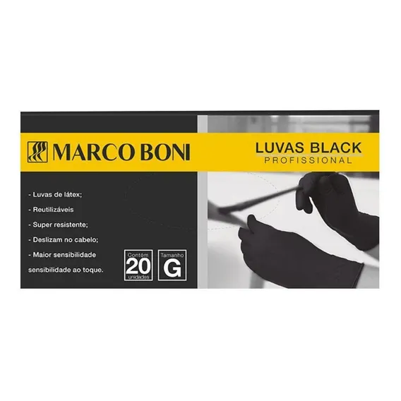 Kit Com 20 Luvas De Látex Profissional - Tam G - Marco Boni Foto 1