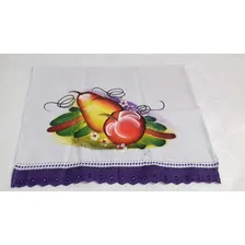 Kit Com 20 Panos De Prato Pintado A Mão Com Bico Inglês. Cor Branco Liso Foto mini 4