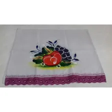 Kit Com 20 Panos De Prato Pintado A Mão Com Bico Inglês. Cor Branco Liso Foto mini  3