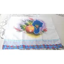 Kit Com 20 Panos De Prato Pintado A Mão Com Bico Inglês. Cor Branco Liso Foto mini  2