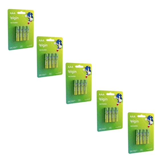 Kit Com 20 Pilhas Aaa Alcalina 82155 Elgin Foto 1
