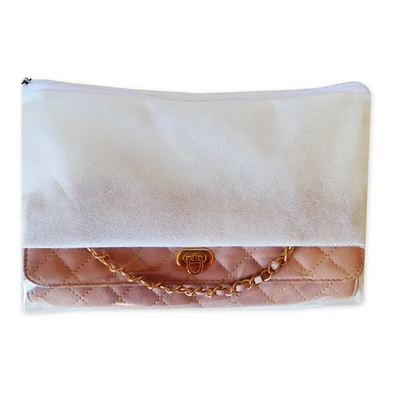 Kit Com 20 Sacos Tnt Para Bolsa Carteira 30x20 Ziper E Visor Cor Branco Foto 1