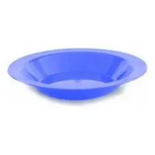 Kit Com 24 Pratos Fundos Plástico Infantil Merenda Escolar Cor Azul-escuro Foto mini 1