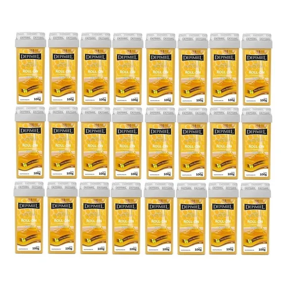 Kit Com 24 Unidades Cera Depilatória Depimiel Refil Roll-on Clássica 100g Foto 1