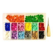 Kit Com 280 Botões Coloridos Pressão Tamanho 12 + Furador Foto mini 1