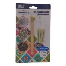 Kit Com 3 Agulhas Para Bordar Bordado Crochê Com Pedraria Foto mini 1
