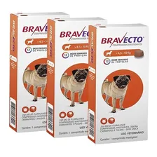 Kit Com 3 Antipulgas Bravecto Cães De 4,5 A 10 Kg - 250 Mg Foto  mini 1