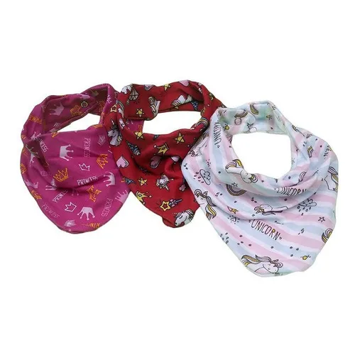 Kit Com 3 Babador Bandana Para Bebê Infantil Menina Foto 1