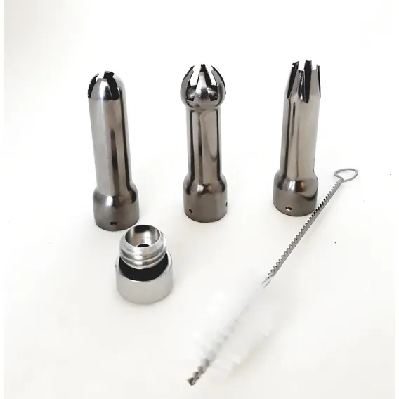 Kit Com 3 Bicos Para Garrafa De Chantilly Em Aco Foto 1