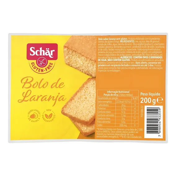 Kit Com 3 Bolos De Laranja Sem GlĂșten Schar 200g Foto 1