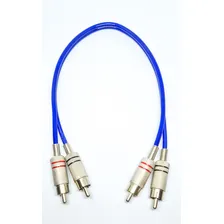 Kit Com 3 Cabos Rca 2+2 Rca Metal Blindado Profissional 50cm Foto mini 2