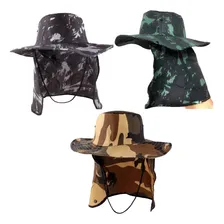 Kit Com 3 Chapéu Pescar Camuflado Com Proteção Ao Sol Cor 3 Cores Foto  mini 1