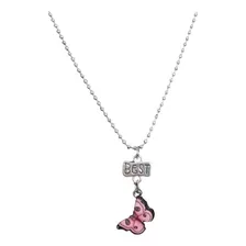 Kit Com 3 Colares Borboleta Melhores Amigas Best Friends Cor Azul Foto mini 3