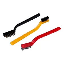 Kit Com 3 Escovas De Aço Latão Nylon Para Limpeza Remoção Foto mini 4