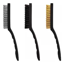Kit Com 3 Escovas Profissionais Cerdas De Aço Latão E Nylon Foto  mini 1