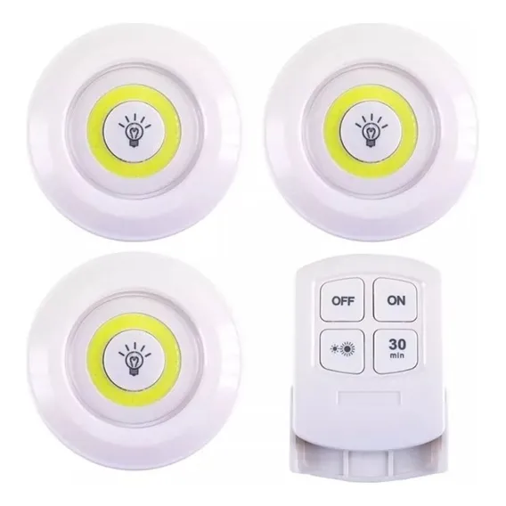 Kit Com 3 Lâmpadas Led Com Controle Sem Fio Branco Kapbom Luz Branco-quente Foto 1